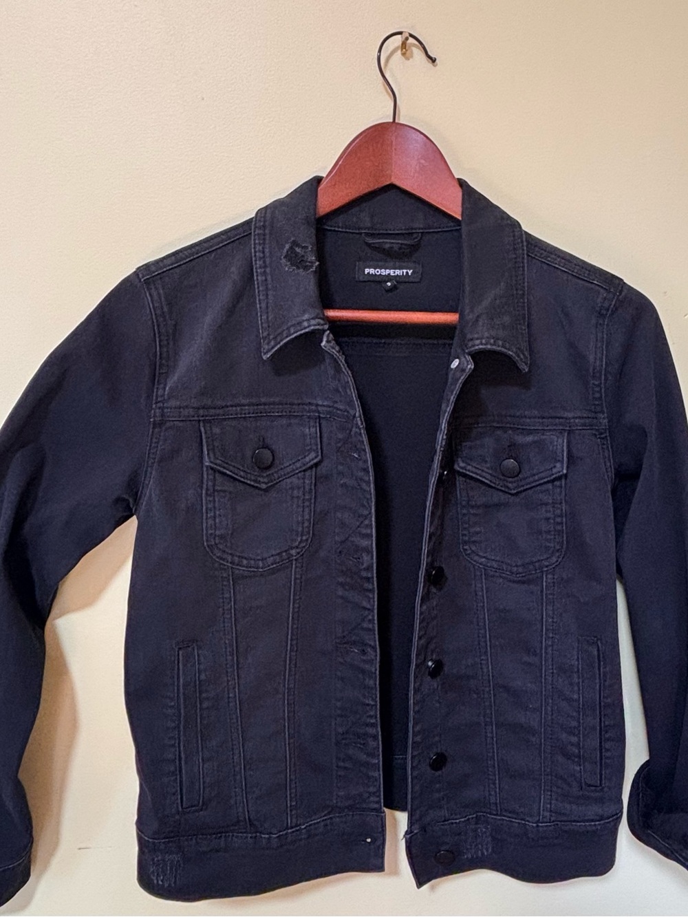 Prosperity Women's Black Denim Trucker Jacket